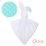 Cuddly rabbit double-sided- white dots on mint