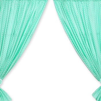 Κουρτίνες Βρεφικού Δωματίου- Hanging Hearts white dots on mint