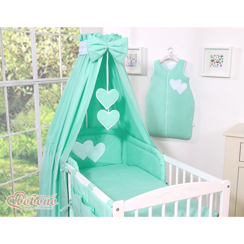 Κουνουπιέρα Υφασμάτινη - Hanging Hearts mint