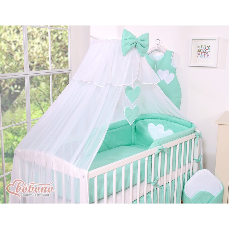 Κουνουπιέρα από chiffon - Hanging Hearts mint