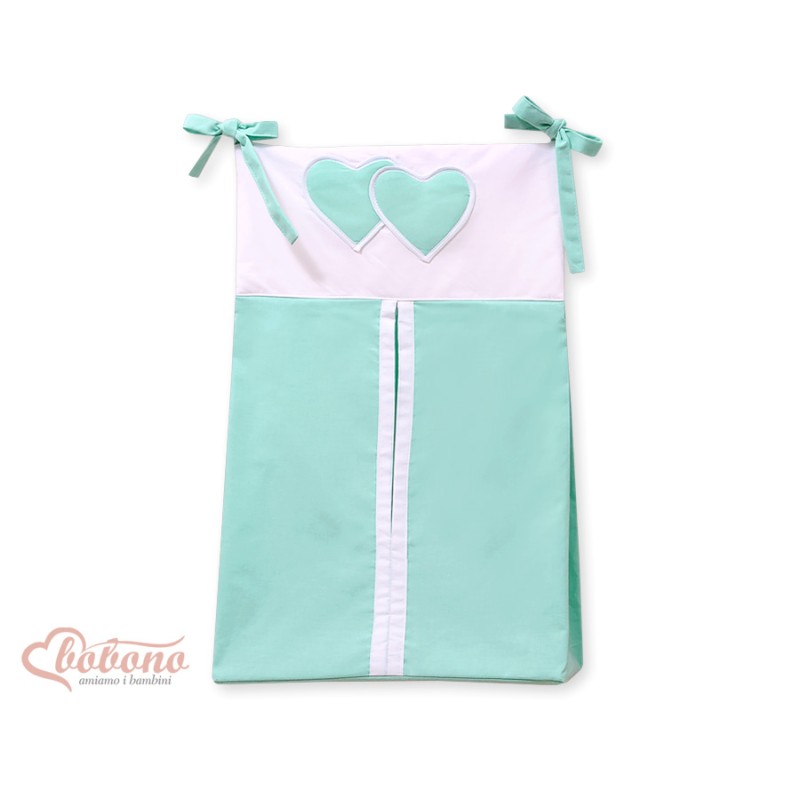 Diaper bag- Hanging Hearts mint