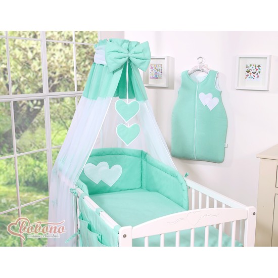 Κουνουπιέρα από chiffon - Hanging Hearts mint Κουνουπιέρα από chiffon - Hanging Hearts mint