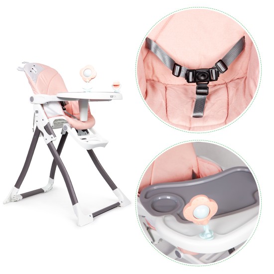 Reindeer foldable feeding chair pink ECOTOYS Reindeer foldable feeding chair pink ECOTOYS