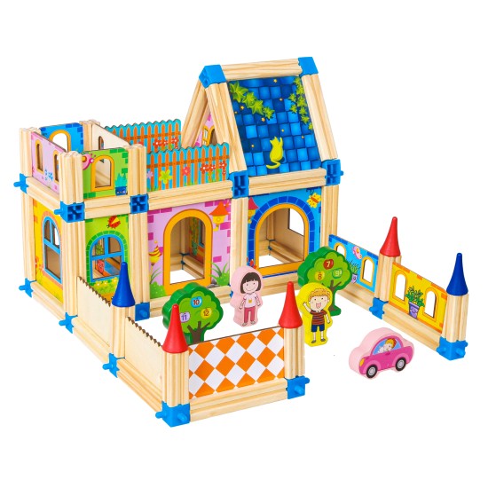 Wooden construction blocks building a house 6in1 ECOTOYS Wooden construction blocks building a house 6in1 ECOTOYS