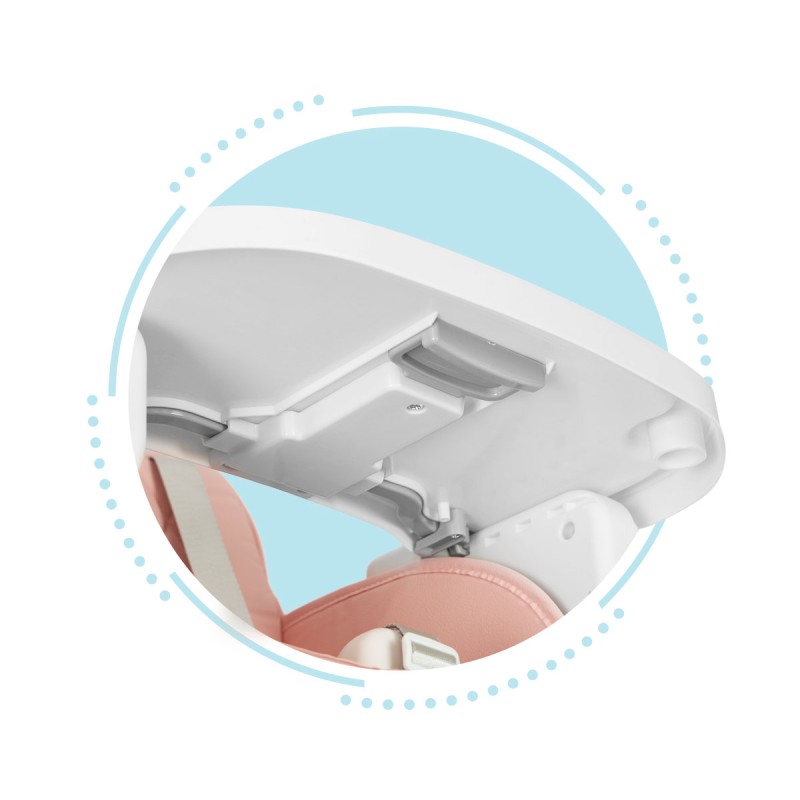 3-in-1 foldable childrens feeding chair ECOTOYS pink