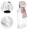 Highchair feeding chair height adjustable eco-leather straps double tray pink ECOTOYS