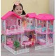 Dollhouse foldable furniture 2 dolls + LED lamps