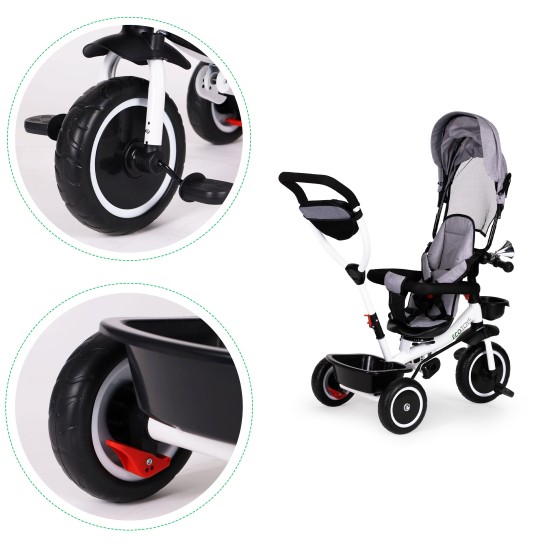 Tricycle with rotating seat 360 ECOTOYS, gray Tricycle with rotating seat 360 ECOTOYS, gray