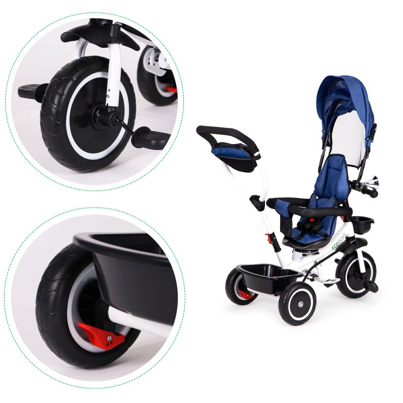 Tricycle with rotating seat 360 ECOTOYS blue