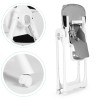 Highchair feeding chair height adjustable eco-leather straps double tray dark gray ECOTOYS