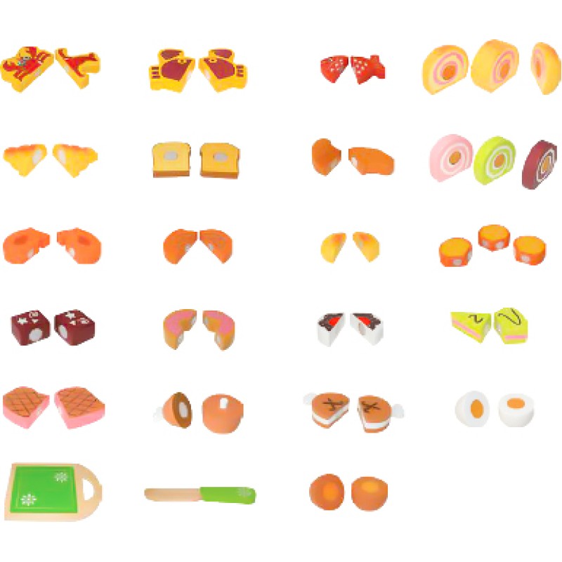 Wooden food for cutting 23 pieces ECOTOYS