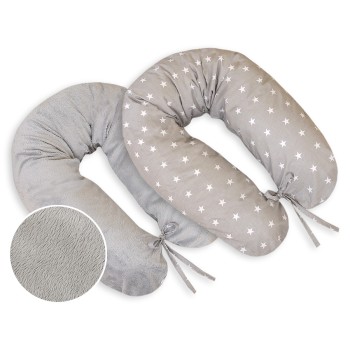 Μαξιλάρι Εγκυμοσύνης LONGER- double-sided-Simple grey stars