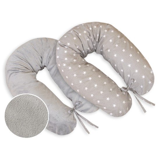 Μαξιλάρι Εγκυμοσύνης LONGER- double-sided-Simple grey stars Μαξιλάρι Εγκυμοσύνης LONGER- double-sided-Simple grey stars