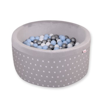 Μπαλοπισίνα minky με μπάλες - gray stars
