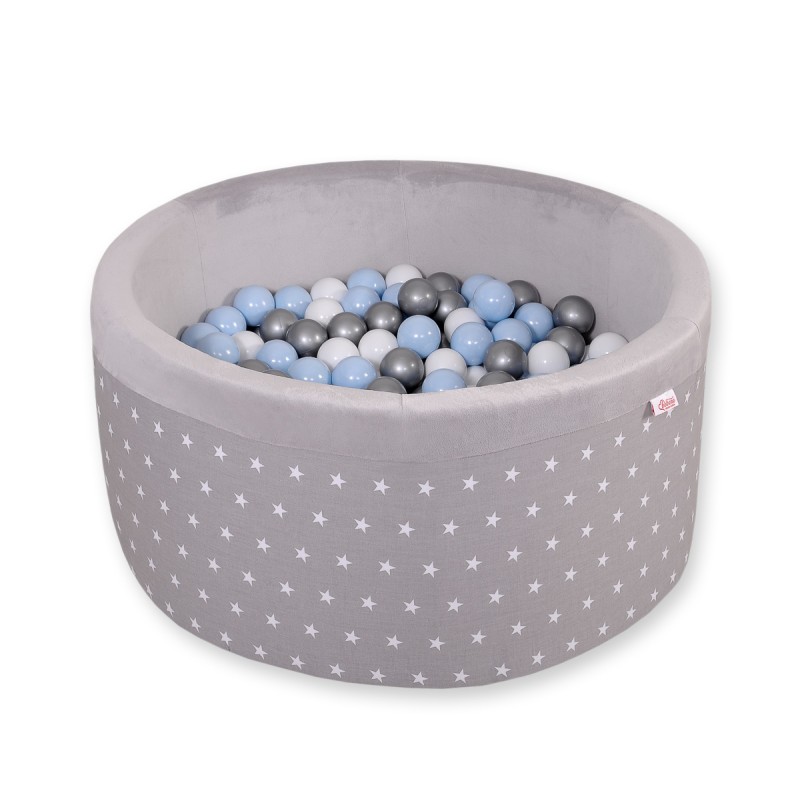 Μπαλοπισίνα minky με μπάλες - gray stars
