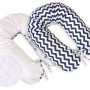 Μαξιλάρι Εγκυμοσύνης LONGER - double-sided-Simple chervron dark blue