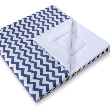 Double-sided teepee playmat- Chevron navy blue