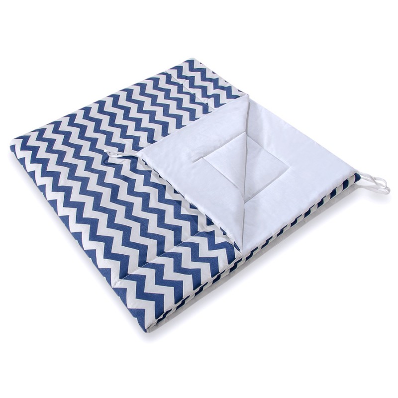 Double-sided teepee playmat- Chevron navy blue
