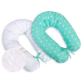 Μαξιλάρι Εγκυμοσύνης LONGER - double-sided- Mint stars