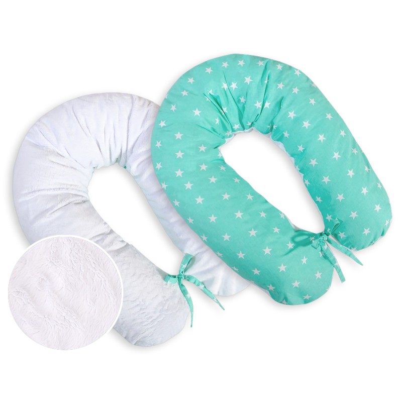 Μαξιλάρι Εγκυμοσύνης LONGER - double-sided- Mint stars