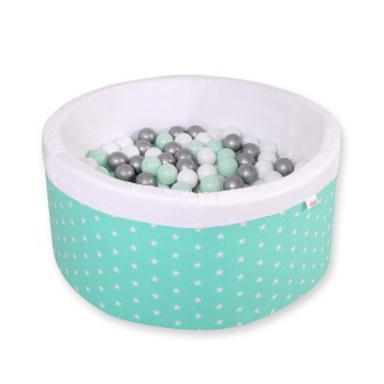 Μπαλοπισίνα minky  with balls - mint Stars