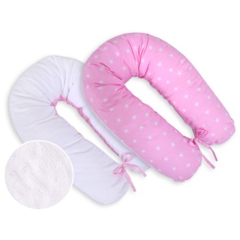 Μαξιλάρι Εγκυμοσύνης LONGER - double-sided- Pink stars