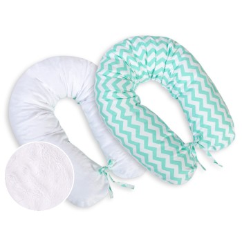 Μαξιλάρι Εγκυμοσύνης LONGER - double-sided- Chevron mint