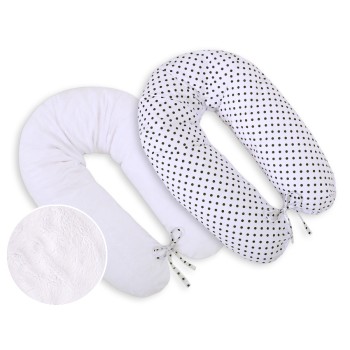 Μαξιλάρι Εγκυμοσύνης LONGER - double-sided- White with black dots