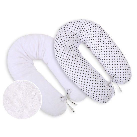 Μαξιλάρι Εγκυμοσύνης LONGER - double-sided- White with black dots