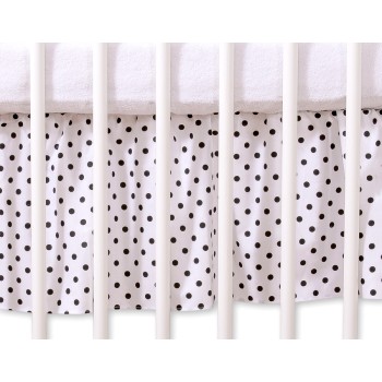 Dust Ruffle-Masking flounce 120x60cm- Hanging Hearts black dots on white