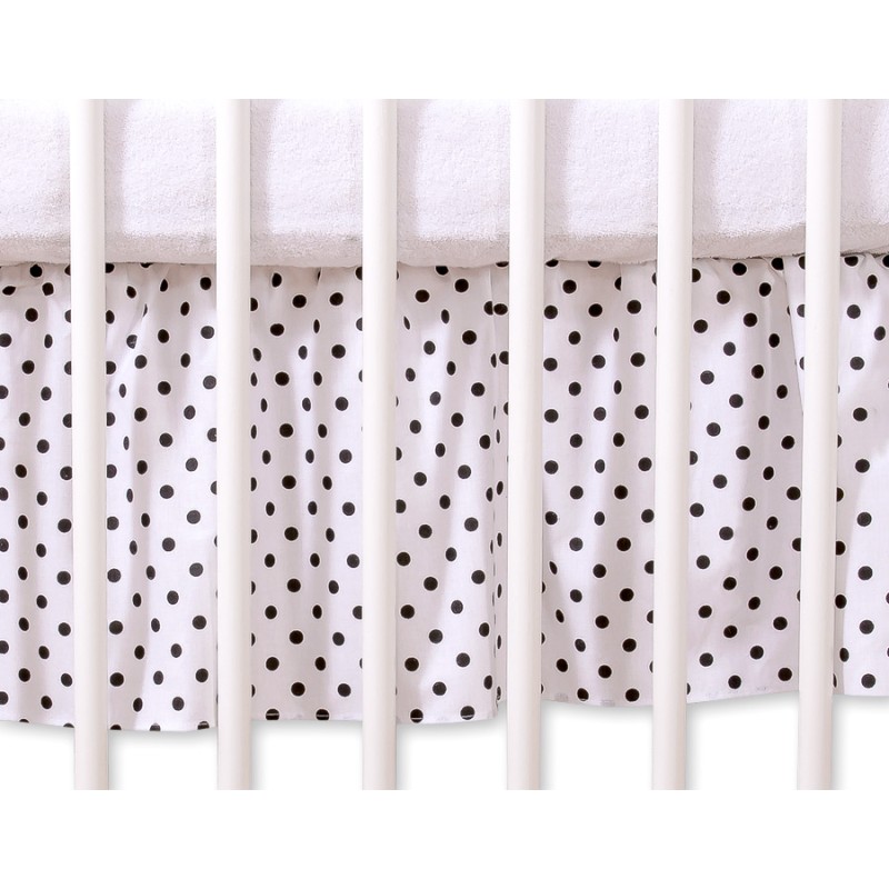 Dust Ruffle-Masking flounce 120x60cm- Hanging Hearts black dots on white