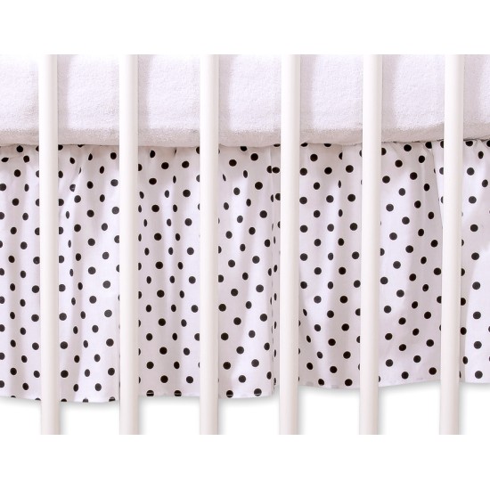 Dust Ruffle-Masking flounce 140x70cm- Hanging Hearts black dots on white