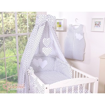 Κουνουπιέρα Υφασμάτινη - Hanging Hearts black dots on white