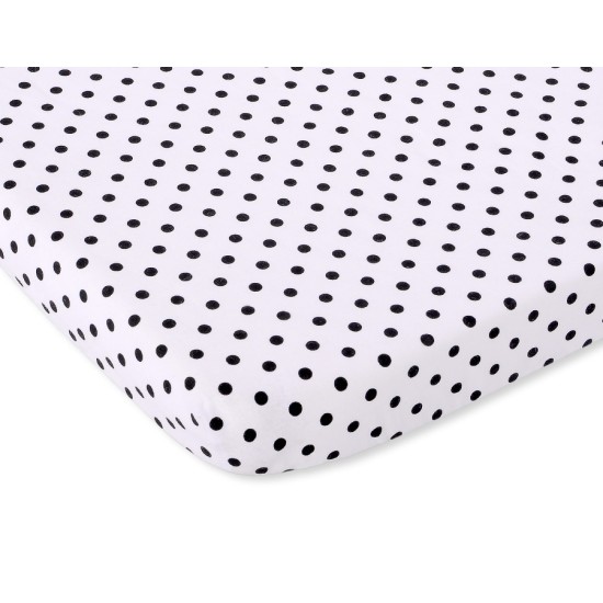 Sheet made of cotton 120x60cm white with black dots