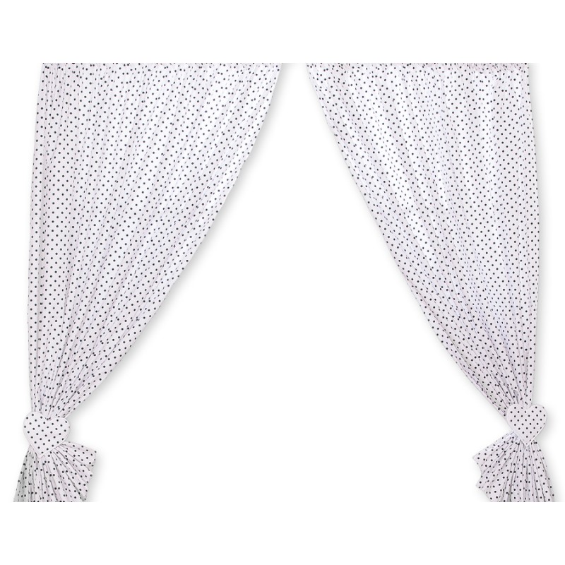 Κουρτίνες Βρεφικού Δωματίου με Τρέσα - Hanging Hearts black dots on white