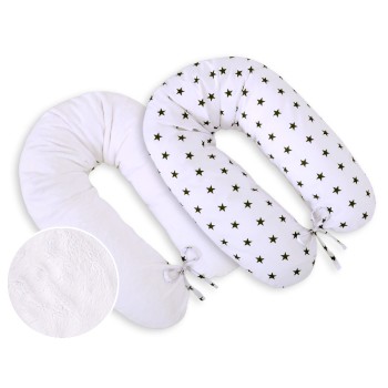 Μαξιλάρι Εγκυμοσύνης LONGER - double-sided- Black stars