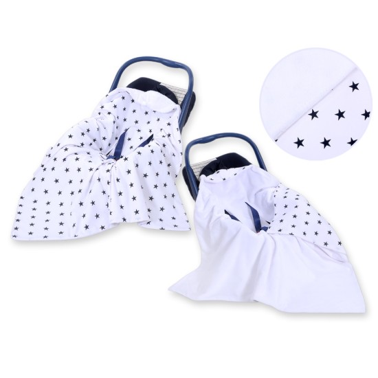 Double-sided car seat blanket for babies - Black stars Double-sided car seat blanket for babies - Black stars