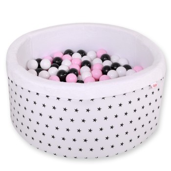 Μπαλοπισίνα minky με μπάλες - black Stars