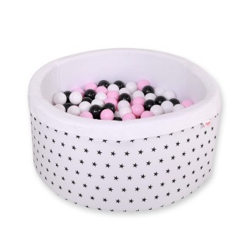 Μπαλοπισίνα minky με μπάλες - black Stars