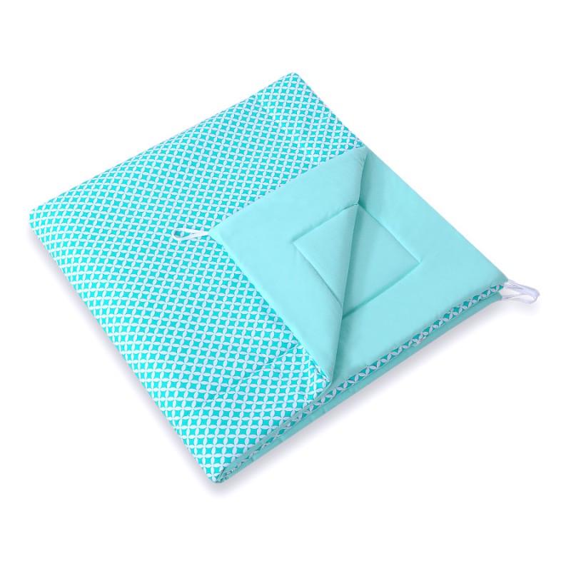 Double-sided teepee playmat- rosette mint