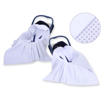 Double-sided car seat blanket for babies - rosette grey