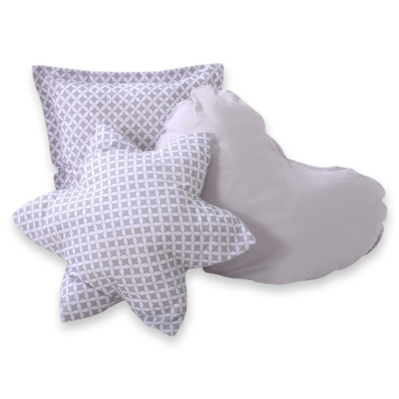 Διακοσμητικά Μαξιλάρια Σετ 3 τμχ - grey flowers