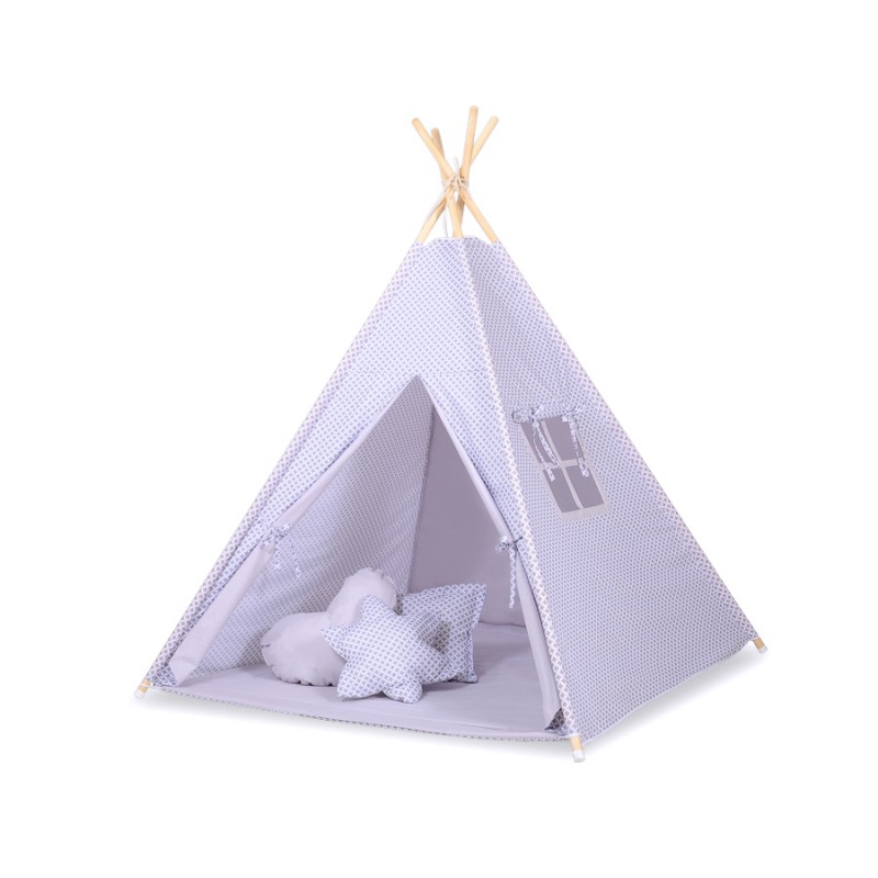 Teepee tent- Grey flowers