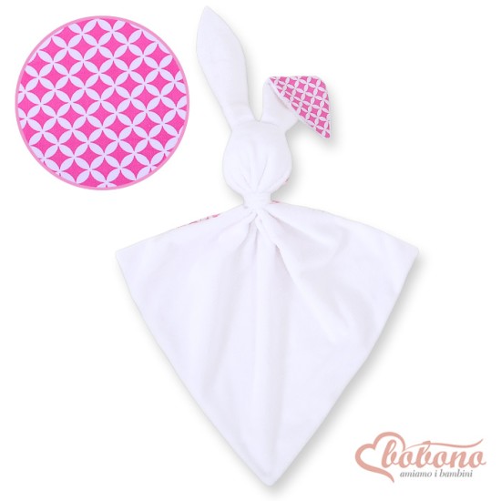 Cuddly rabbit double-sided- rosette  pink