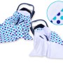 Double-sided car seat blanket for babies - Mint-navy blue dots