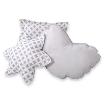 Διακοσμητικά Μαξιλάρια Σετ 3 τμχ - Gray cross pattern