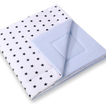Double-sided teepee playmat- Black Stars/blue