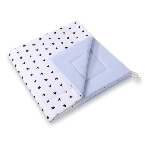 Double-sided teepee playmat- Black Stars/blue