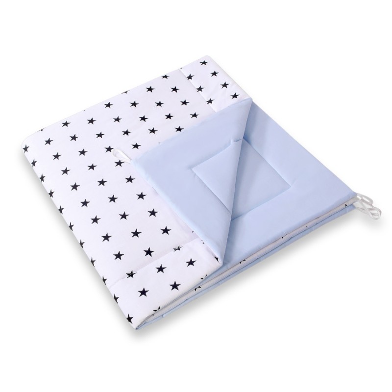 Double-sided teepee playmat- Black Stars/blue