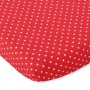 Sheet made of cotton 140x70cm white polka dots on red